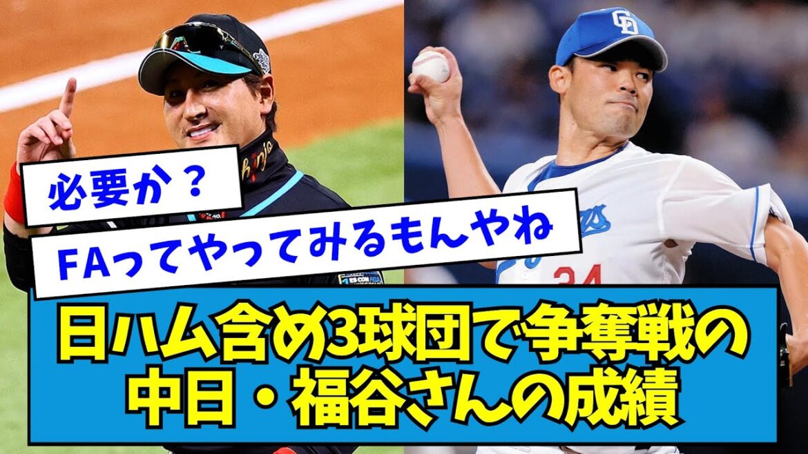 【必要？】日ハム含め、3球団で争奪戦の中日・福谷さんの成績・・・【なんJ反応】