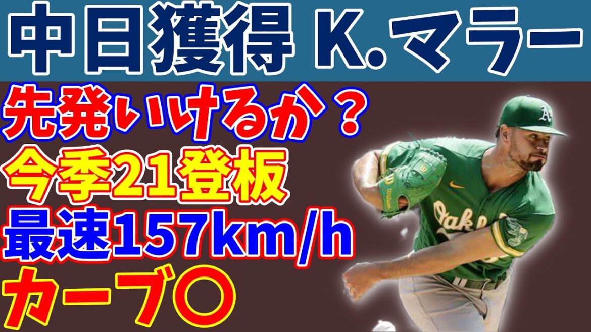 【中日入団】2m超え長身左腕 カイル・マラーについて徹底分析【成績予想】