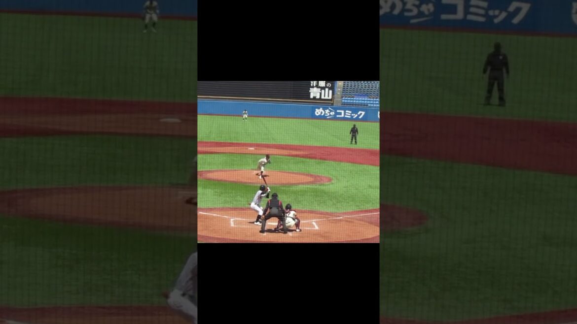 日大 榎谷礼央がピッチャー返しを上手くキャッチしてアウトに＜日本大学 対 亜細亜大学 2024年4月10日＞