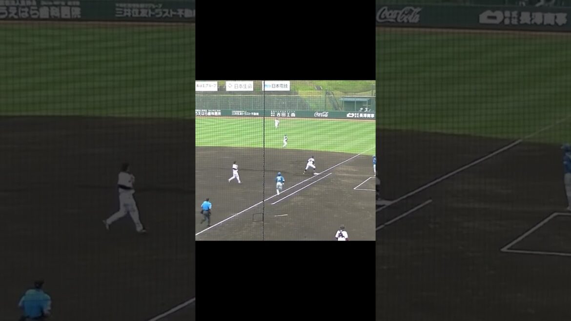 北村流音 福田光輝の打球を回り込んでアウトにするセカンド守備（読売ジャイアンツ対 日本ハムファイターズ2024年6月9日） #北村流音