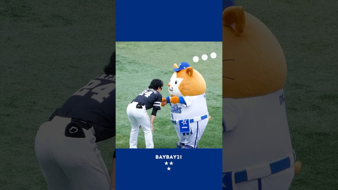 栗原選手とスターマン🐹 #スターマン #baystars #横浜DeNAベイスターズ
