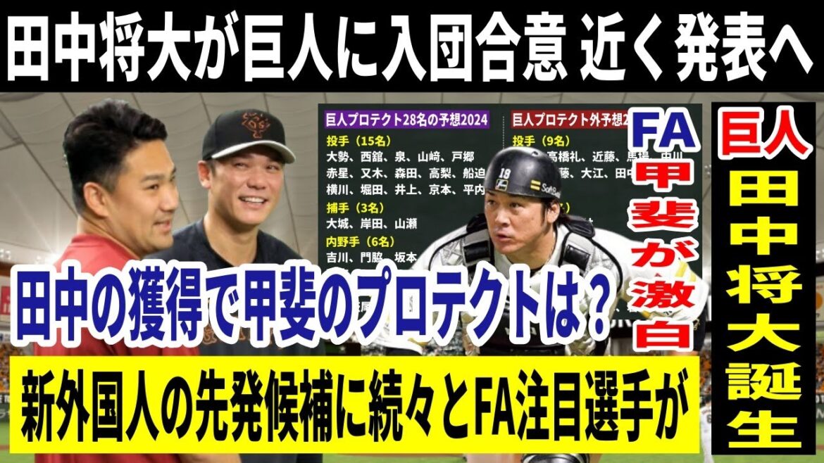 【巨人】田中将大の獲得が正式に決定！新外国人のFA先発候補も続々と出揃ってきたがジャイアンツが狙うのは？！