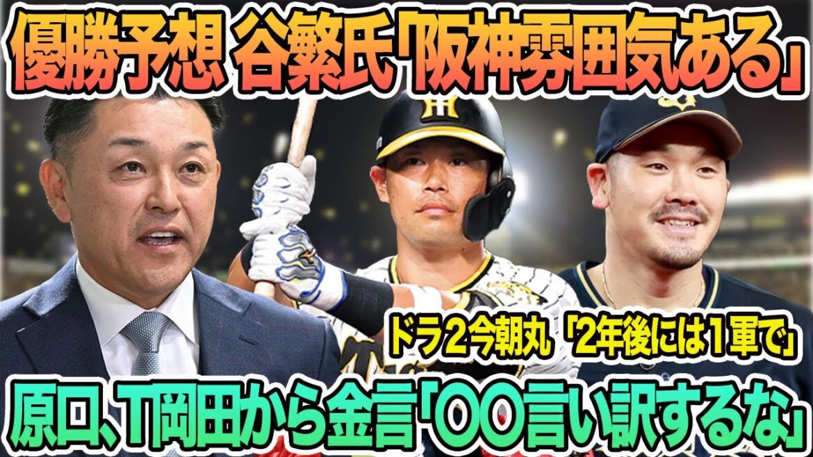 【来季優勝予想 谷繁氏「阪神雰囲気ある」】原口、T―岡田氏から金言「〇〇言い訳にするな」、ドラ2今朝丸「2年後には1軍でプレーしていたい」 阪神タイガース 阪神 【来季優勝予想 谷繁氏「阪神雰囲気ある」】原口、T―岡田氏から金言「〇〇言い訳にするな」、ドラ2今朝丸「2年後には1軍でプレーしていたい」 阪神タイガース 阪神