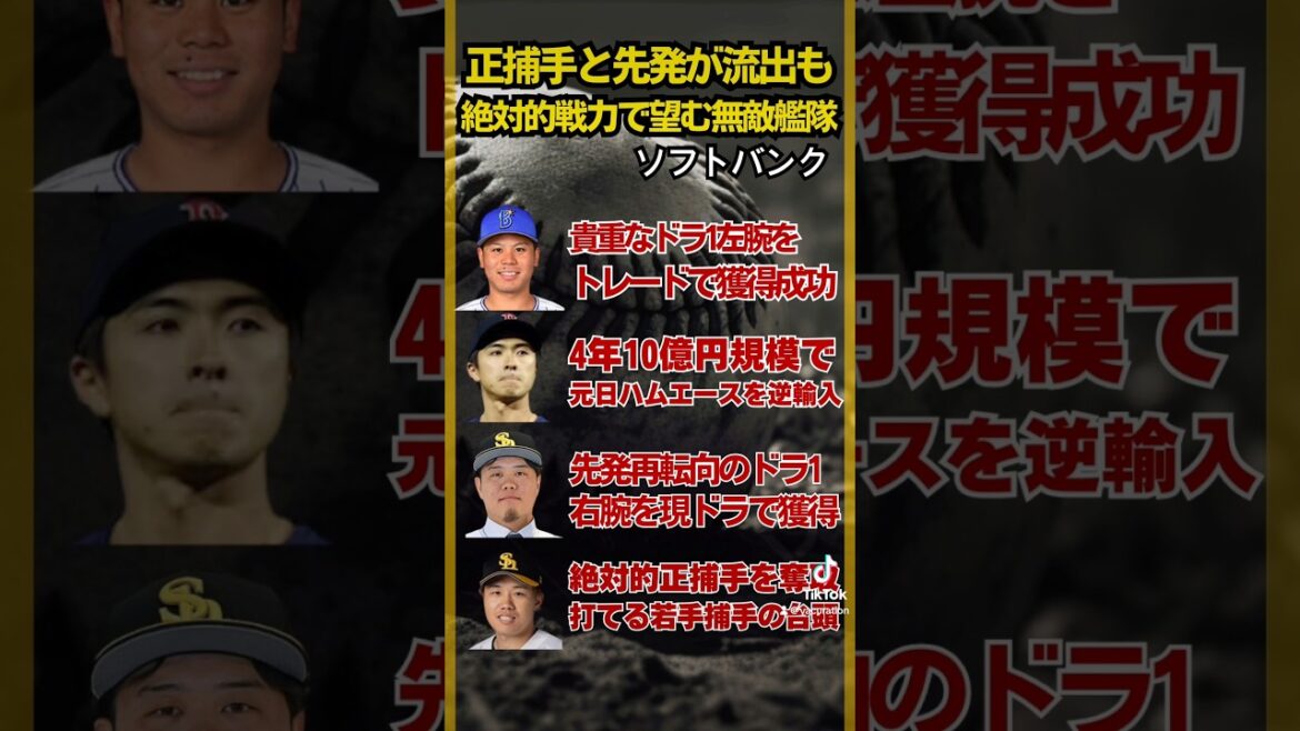 2024年ソフトバンクオフシーズン補強まとめ #現役ドラフト #プロ野球 #野球 #ドラフト1位 #濱口遥大 #上沢直之 #上茶谷大河