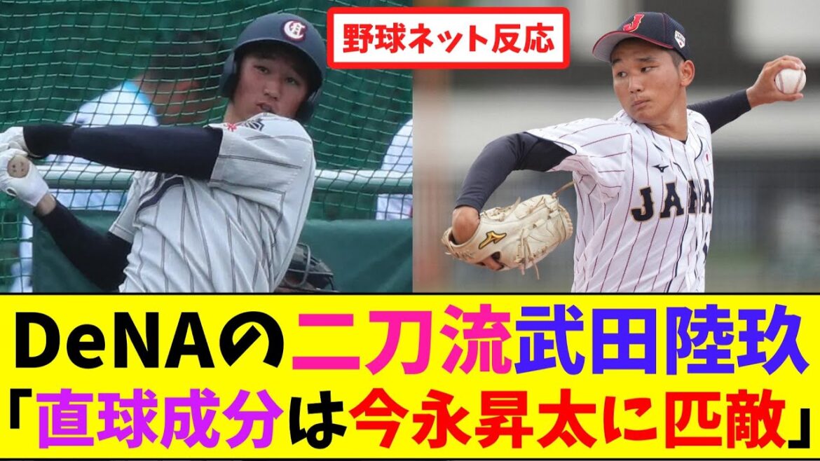 DeNAの二刀流武田陸玖「直球成分は今永昇太に匹敵」【ネット反応集】