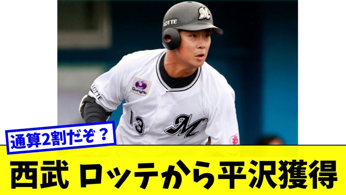 【プロ野球】西武 ロッテから平沢を獲得も通算2割で失敗じゃ？