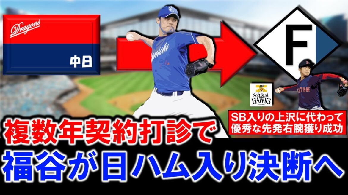 【上沢に代わる先発補強成功！】ＦA権行使の『福谷 浩司』が日本ハム入りを決断へ！今季年俸も2000万円と補償が不要なＣランクで、ヤクルトと中日の間での争奪戦を制す！