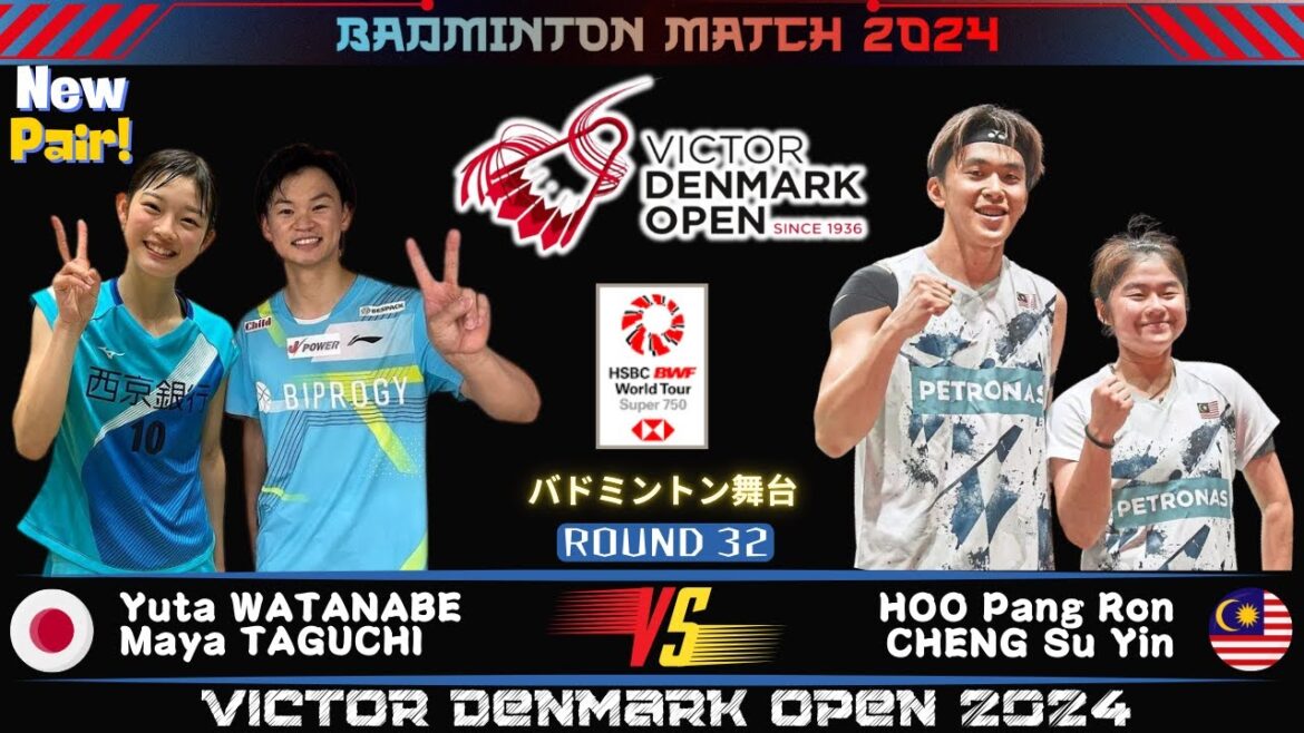 Yuta Watanabe/Maya Taguchi vs Hoo Pang Ron/Cheng Su Yin | Denmark Open 2024 Badminton