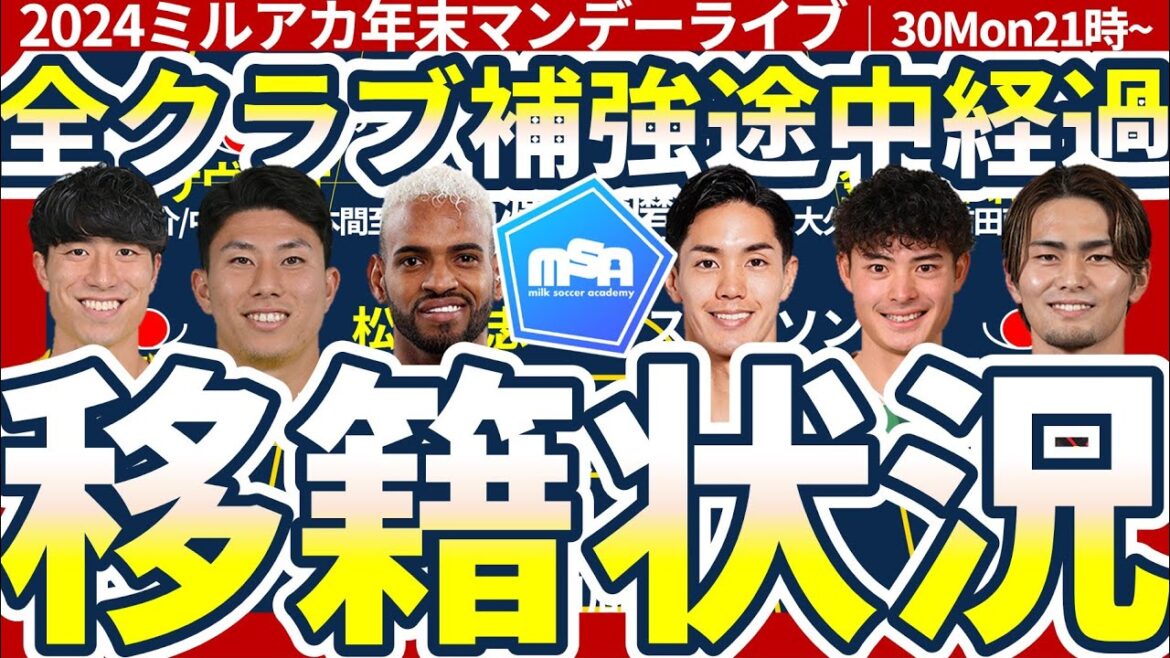 【年内移籍まとめ】今年最後のライブはJ1/J2/J3時間いっぱい各チームの移籍の話！│ミルアカマンデーライブ#290
