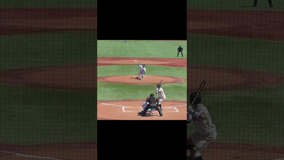 國學院大 神里陸（4年・東海大相模）を三振にとる青学の鈴木泰成（2年・東海大菅生）【 東都大学野球 青山学院大対 國學院大2024年4月10日】