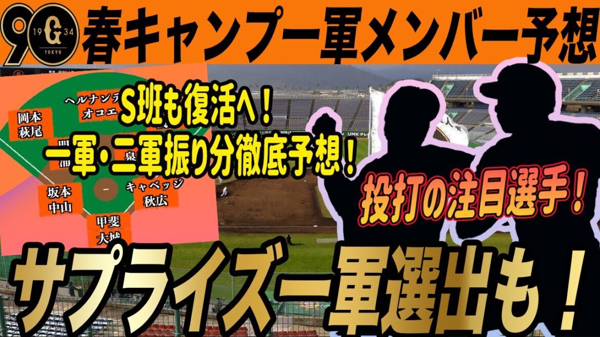 【巨人】2025年春キャンプの一軍メンバーは誰？サプライズ選出に注目！　読売ジャイアンツ