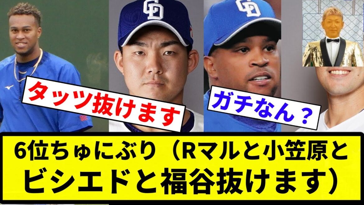 【もう解体だよ】6位中日🐍（Rマルと小笠原とビシエドと福谷抜けます）【プロ野球反応集】【2chスレ】【なんG】