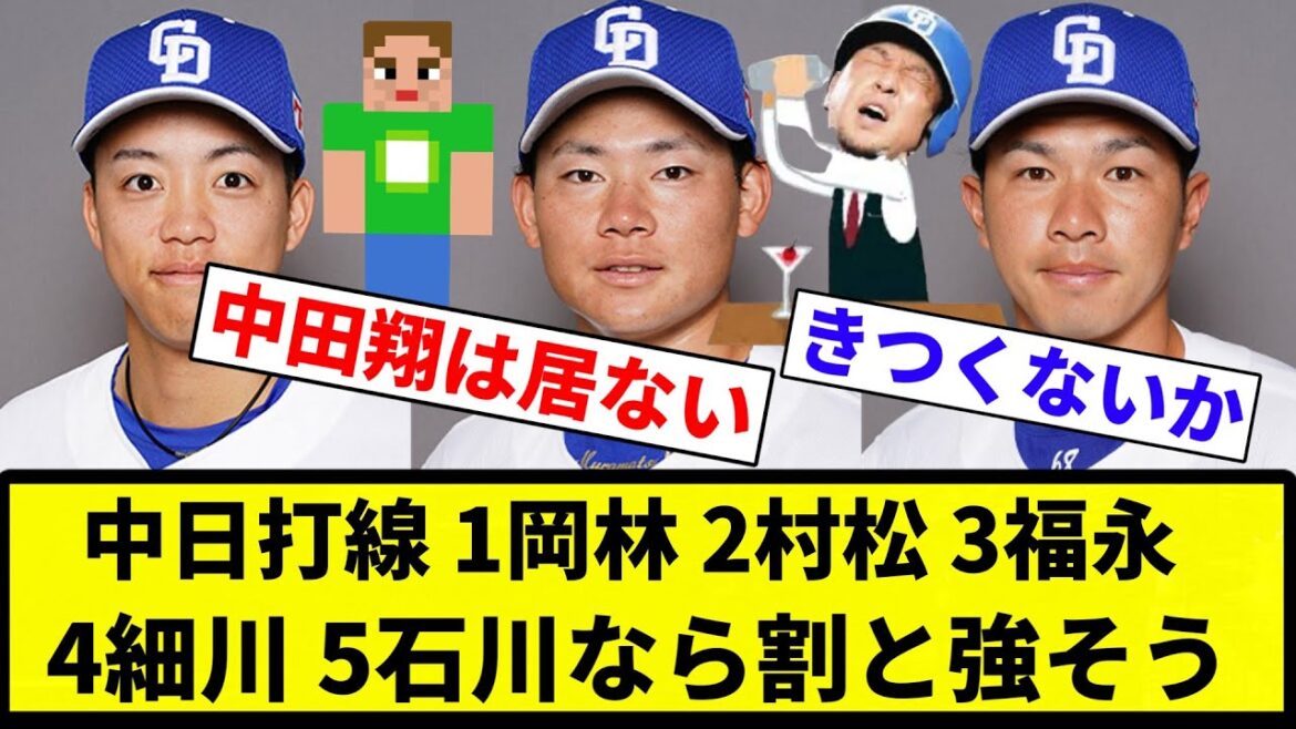 【お前 強かったな】中日打線 1岡林 2村松 3福永 4細川 5石川なら割と強そう【プロ野球反応集】【2chスレ】【なんG】 【お前 強かったな】中日打線 1岡林 2村松 3福永 4細川 5石川なら割と強そう【プロ野球反応集】【2chスレ】【なんG】