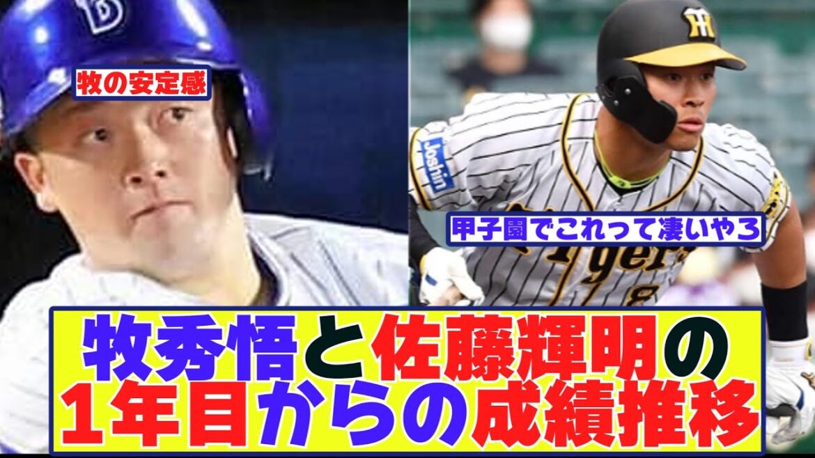 牧秀悟と佐藤輝明のルーキーイヤーからの成績推移についての反応集【野球反応まとめ】