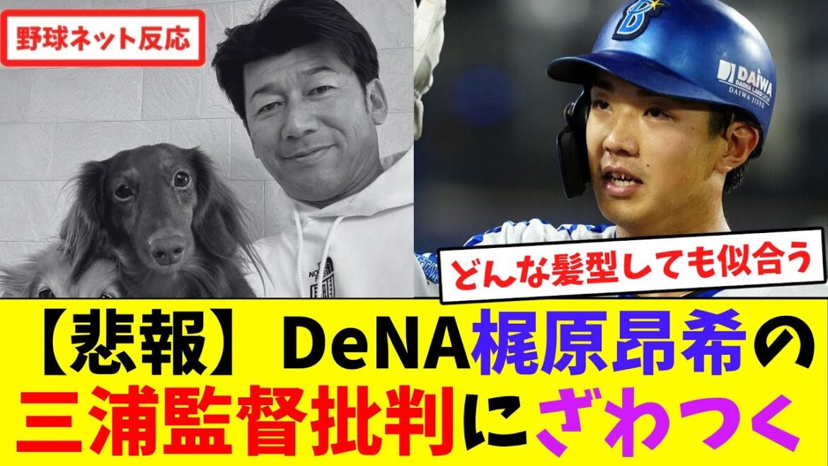 【悲報】DeNA梶原昂希の三浦監督批判にざわつく【ネット反応集】