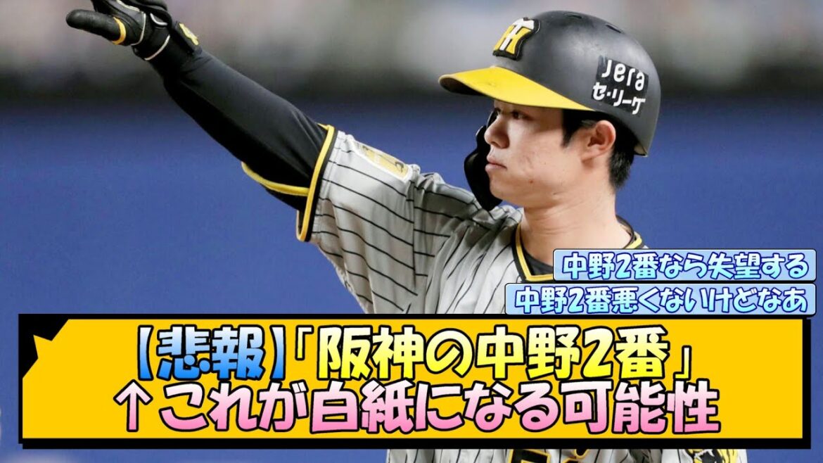 【悲報】「阪神の中野2番」←これが白紙になる可能性【なんJ/2ch/5ch/ネット 反応 まとめ/阪神タイガース/藤川球児】