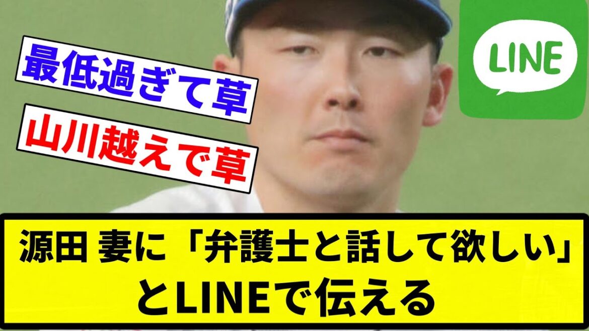 【源田 失踪どころじゃなかった】源田、妻の衛藤美彩に「弁護士と話して欲しい」と男らしくLINEで伝える　【プロ野球反応集】【2chスレ】【なんG】