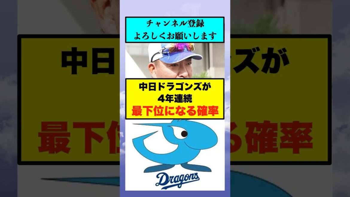 中日ドラゴンズが4年連続最下位になる確率【なんJまとめ プロ野球】