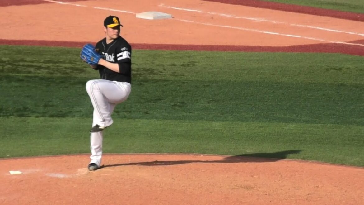 スロー映像)ホークス 松本裕樹 投球フォーム～2024.6.8(横浜スタジアム)