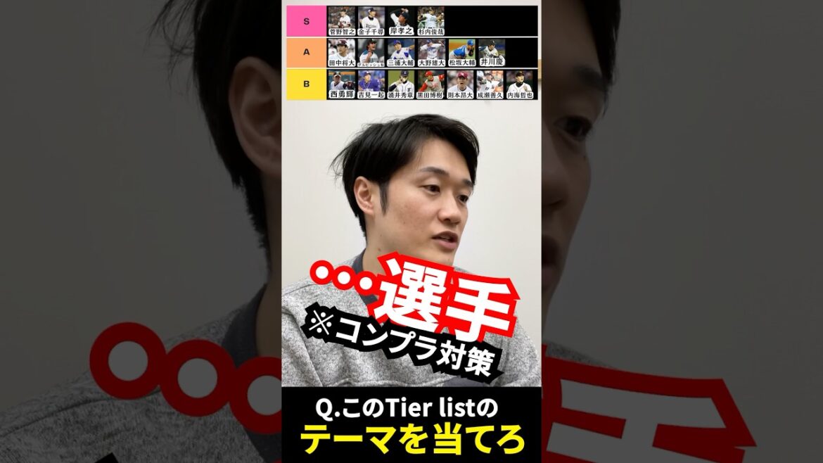 プロ野球tier #tierlist #プロ野球 #菅野智之 #金子千尋 #岸孝之 #杉内俊哉