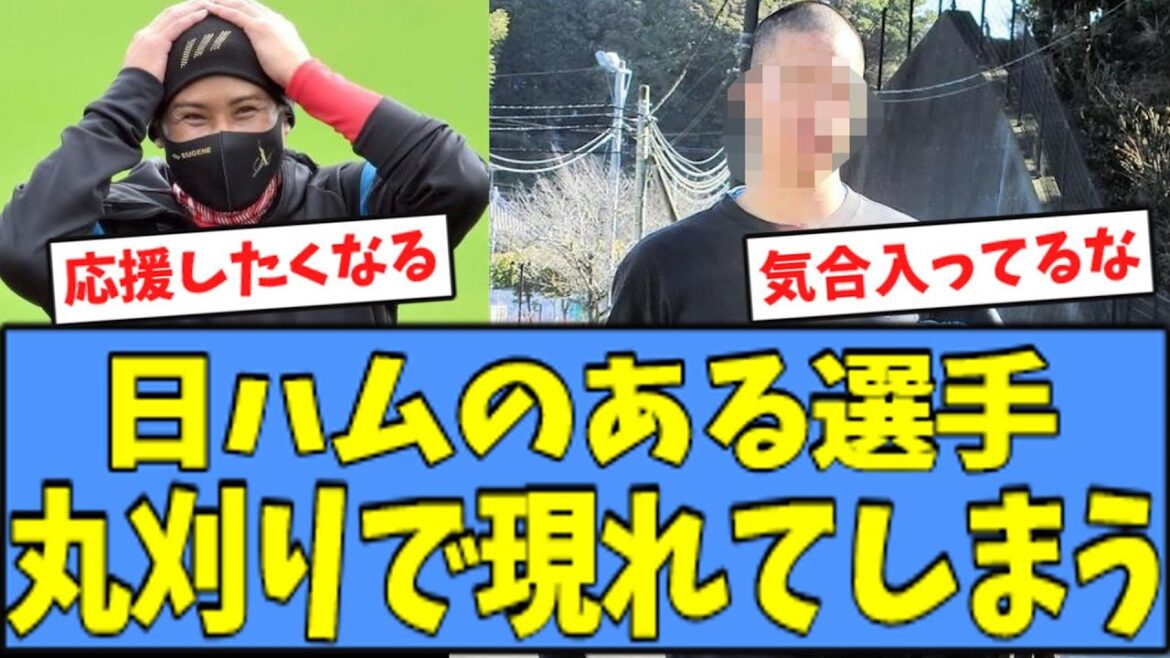 【大変身】日ハムのある選手、"丸刈り"で現れるｗｗｗ