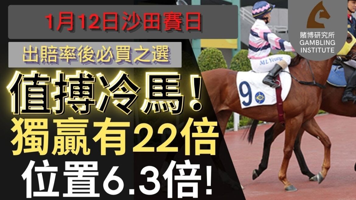 【賽馬貼士】1月12日 值搏冷馬!|獨贏有22倍 位置都有6.3倍!值得一搏! 【賽馬貼士】1月12日 值搏冷馬!|獨贏有22倍 位置都有6.3倍!值得一搏!