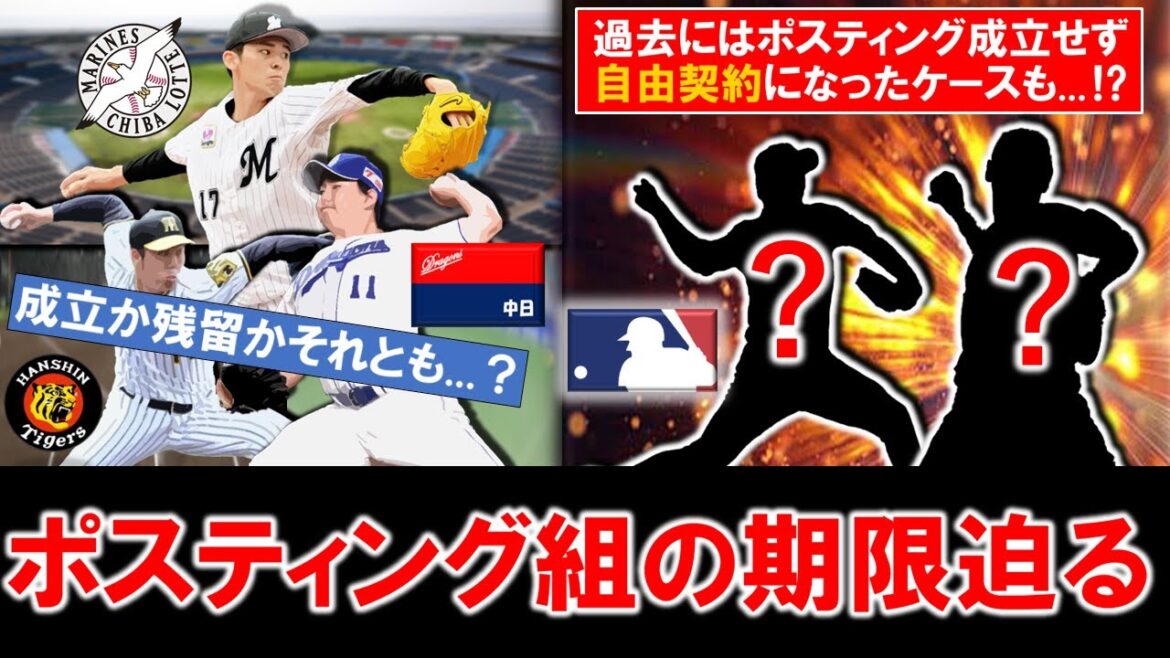 【成立か残留かそれとも...？】ロッテ『佐々木朗希』＆中日『小笠原慎之介』＆阪神『青柳晃洋』らポスティング組の期限が迫る中、移籍状況をチェック！ただ成立しなかった場合は過去自由契約になったケースも！？