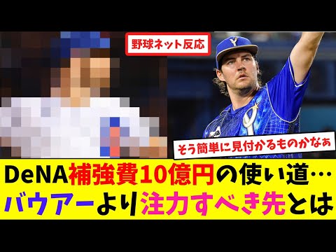 DeNA補強費10億円の使い道…バウアーより注力すべき先とは【ネット反応集】 DeNA補強費10億円の使い道…バウアーより注力すべき先とは【ネット反応集】