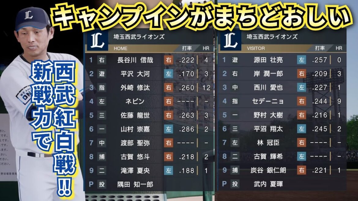 【どうなる!?2025プロ野球】西武ライオンズ新戦力で紅白戦‼ ～ALL ONE～