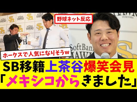 SB移籍上茶谷、爆笑会見「メキシコからきました」【ネット反応集】 SB移籍上茶谷、爆笑会見「メキシコからきました」【ネット反応集】