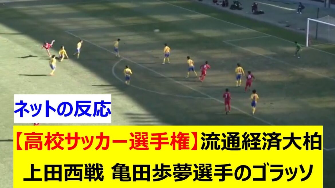 【高校サッカー選手権】流通経済大柏　上田西戦  カターレ富山内定 亀田歩夢選手のゴラッソ