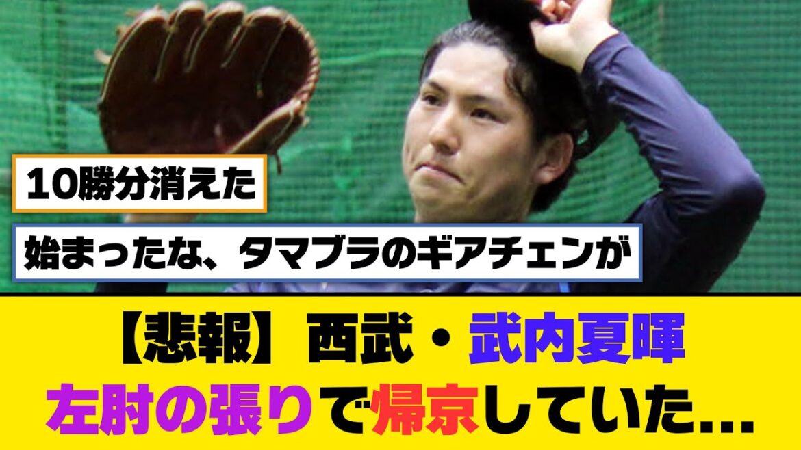【悲報】西武・武内夏暉、左肘の張りで帰京していた...【5ch/2ch】【なんj/なんg】【反応集】