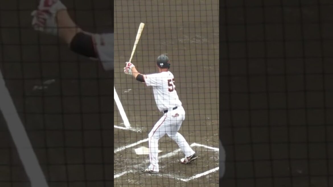 ジャイアンツ秋広優人バッティングフォーム＜読売ジャイアンツ 対 日本ハムファイターズ 2024年4月18日＞