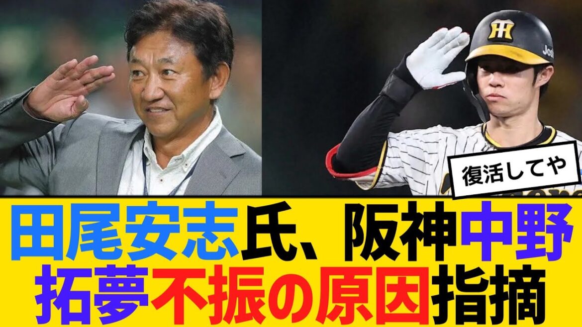田尾安志氏、阪神の中野拓夢が不振に陥った原因を指摘　【ネットの反応】【反応集】