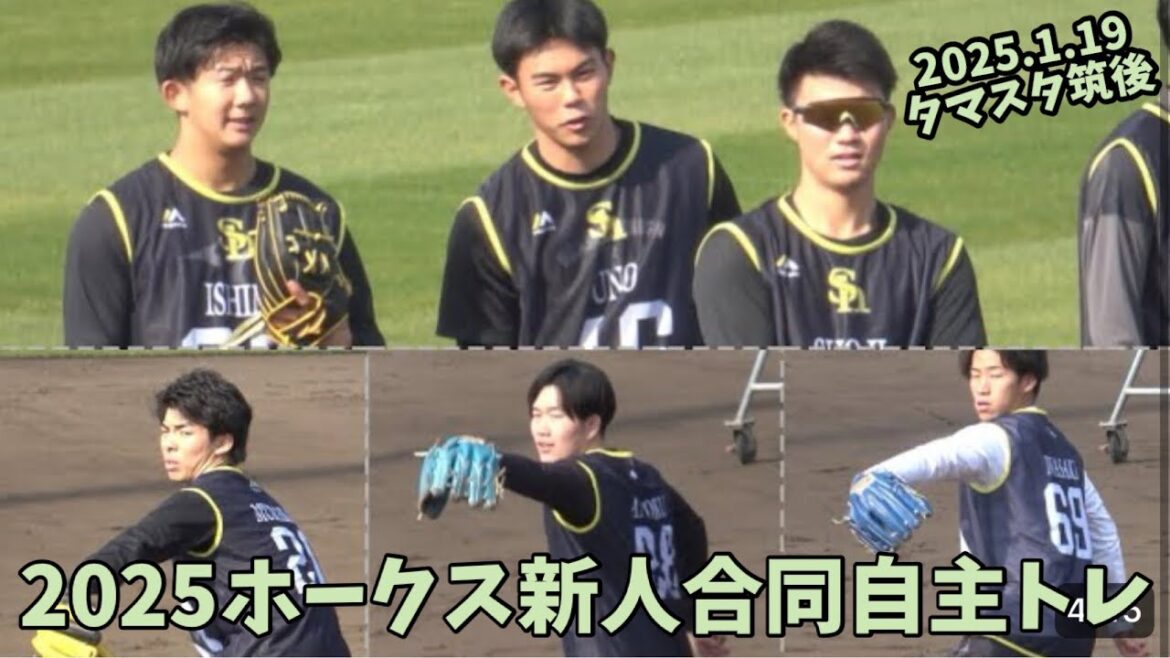2025ルーキーが始動⚾️ソフトバンクホークス新人紹介‼️ホークス新人合同自主トレより‼️（村上泰斗•庄子雄大•安徳駿•宇野真仁朗•石見颯真•岩崎峻典）