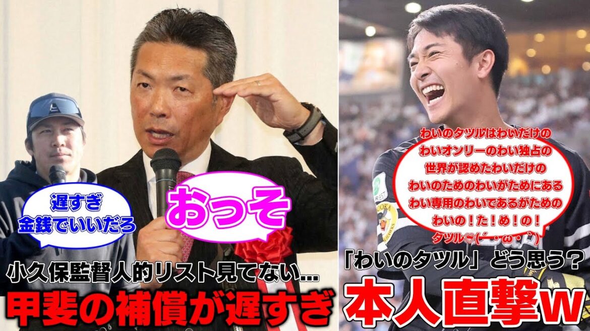 【話題】甲斐の人的補償があまりにも遅すぎるとブチギレられてる件と「わいのタツルどう思う？」と本人直撃された件についてｗｗｗｗｗｗｗｗｗ