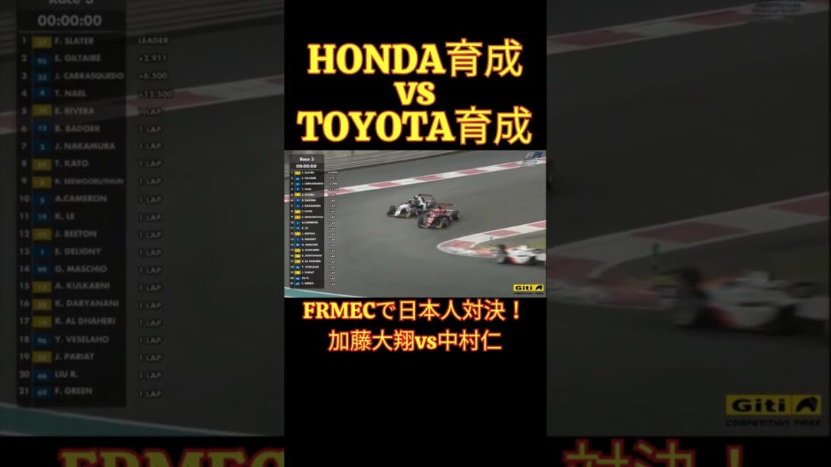 HONDA育成vsTOYOTA育成！加藤大翔と中村仁がFRMECで日本人対決！【eruzuF1情報局】 #race #FR #FRMEC #中村仁 #加藤大翔 #honda #toyota