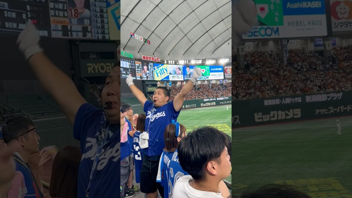 中日✨アンダ〜🎊アンダ〜✨️東京ドーム　レフトビジター2024.9.15読売戦 3-6負け🔥#立浪  #中日 #読売