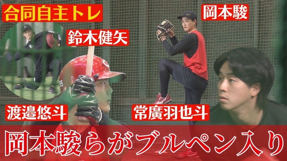 【カープ合同自主トレ】岡本駿・菊地ハルンらがブルペン入り！鈴木健矢もキャッチボールなどで汗を流す🔥【球団認定】カープ全力応援チャンネル
