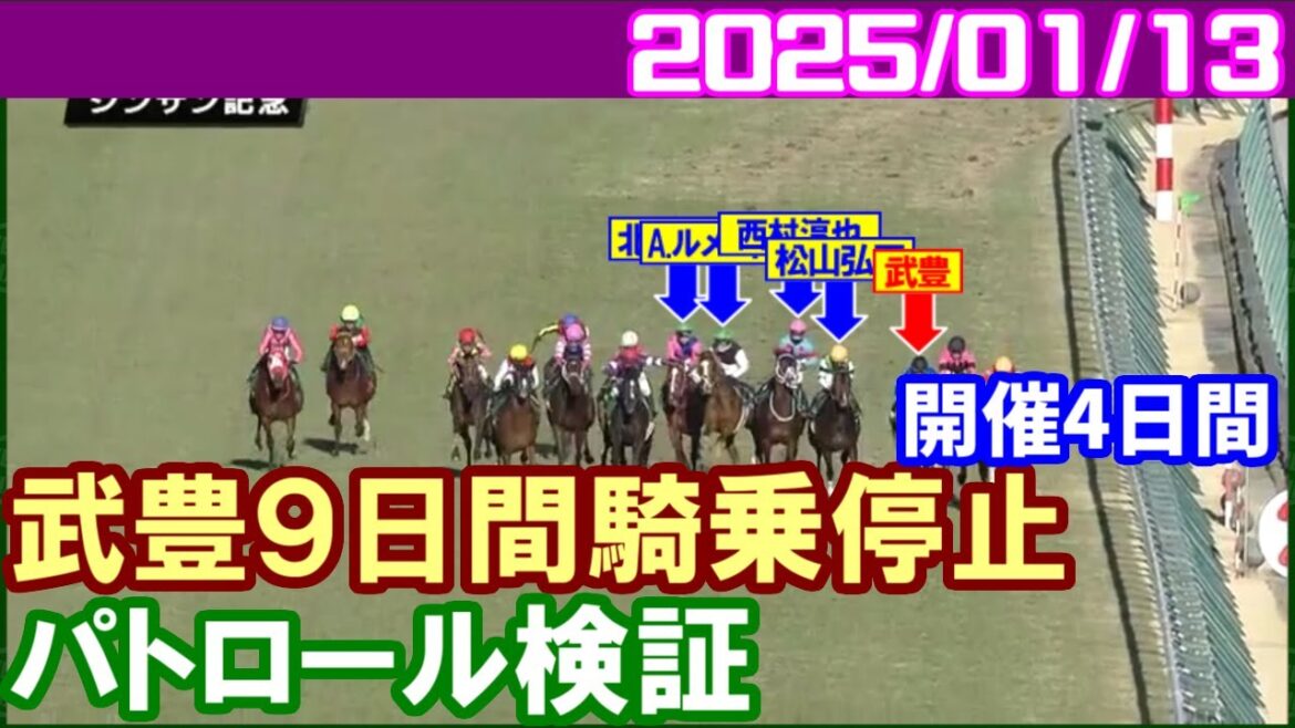 [パトロールビデオ] 武豊がシンザン記念タイセイカレントの最後の直線での斜行で騎乗停止／2025年1月13日