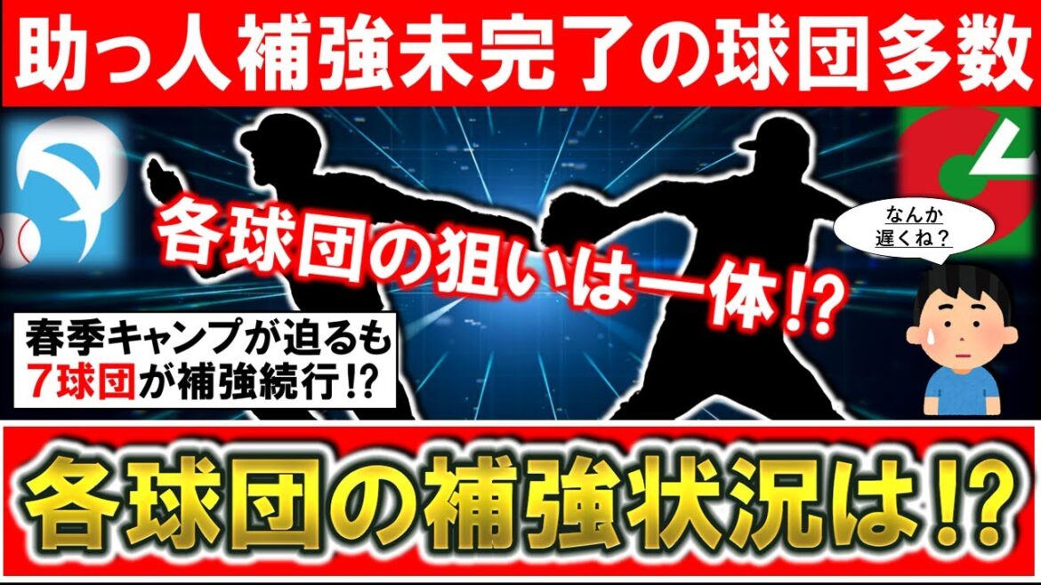 【ど、どうなってます…?】春季キャンプが迫る中で、未だに助っ人補強未完了の球団が多数!例年よりも明らかにペースが遅い中で、各球団の新外国人補強状況&獲得明言しているポイントをチェック!! 【ど、どうなってます...?】春季キャンプが迫る中で、未だに助っ人補強未完了の球団が多数!例年よりも明らかにペースが遅い中で、各球団の新外国人補強状況&獲得明言しているポイントをチェック!!