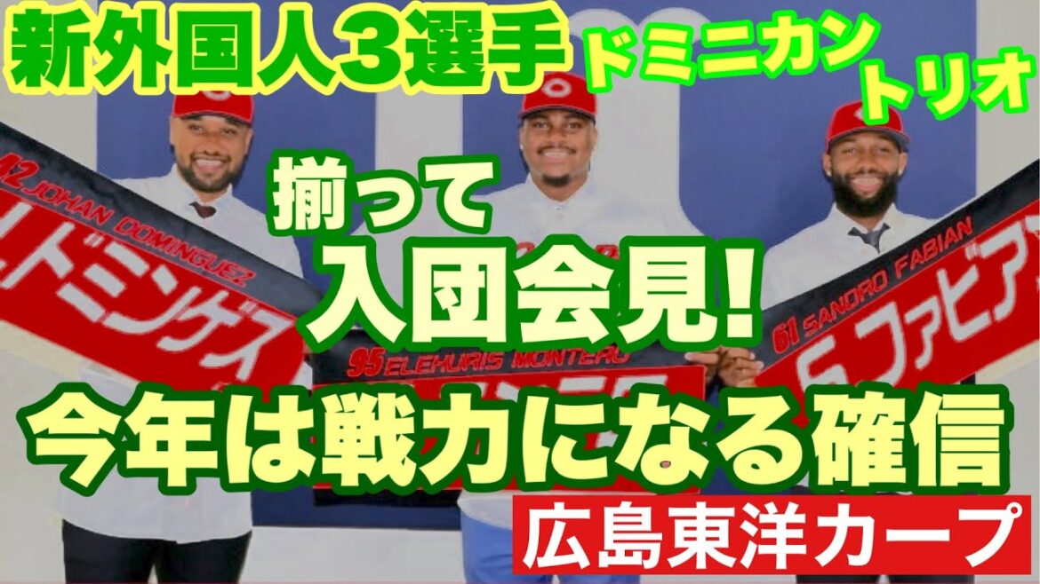 【広島東洋カープ】２０２５年新外国人選手入団会見を見て　　彼ら３名が活躍して今年は優勝！って思えるようになりました　【エレフリス・モンテロ】【サンドロ・ファビアン】【ジョハン・ドミンゲス】【カープ】