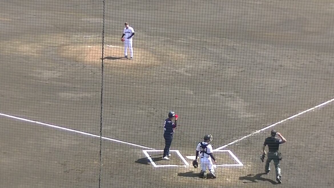 巨人 吉村優聖歩から千葉SS佐藤良乃介がライトへヒットを放つ（読売ジャイアンツ対 千葉スカイセイラーズ2024年5月17日）