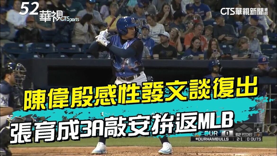 陳偉殷感性發文談復出 張育成3A敲安拚返MLB|52華視CTSports|20240428 陳偉殷感性發文談復出 張育成3A敲安拚返MLB|52華視CTSports|20240428