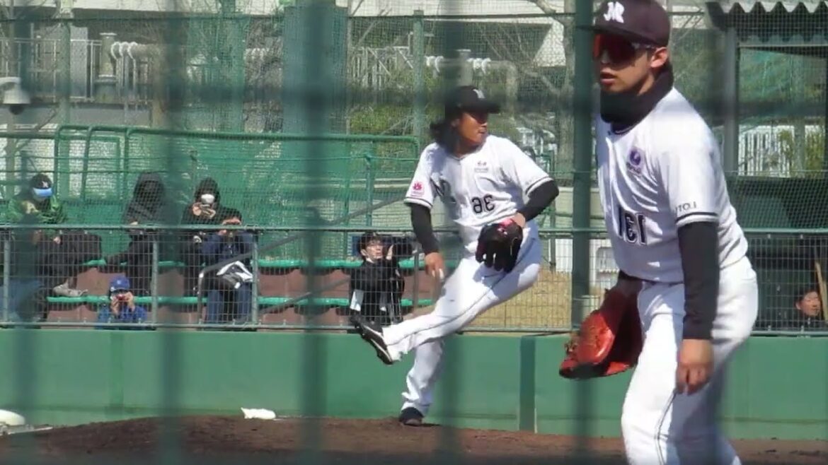 左右反転 坂本光士郎が右投手だったら2024年3月5日 春季教育リーグロッテ浦和球場 千葉ロッテ対 楽天イーグルス