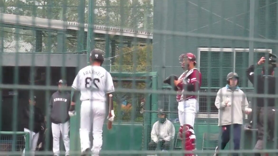 左右反転  石川慎吾が左打者だったら2024年3月5日 春季教育リーグロッテ浦和球場 千葉ロッテ対 楽天イーグルス