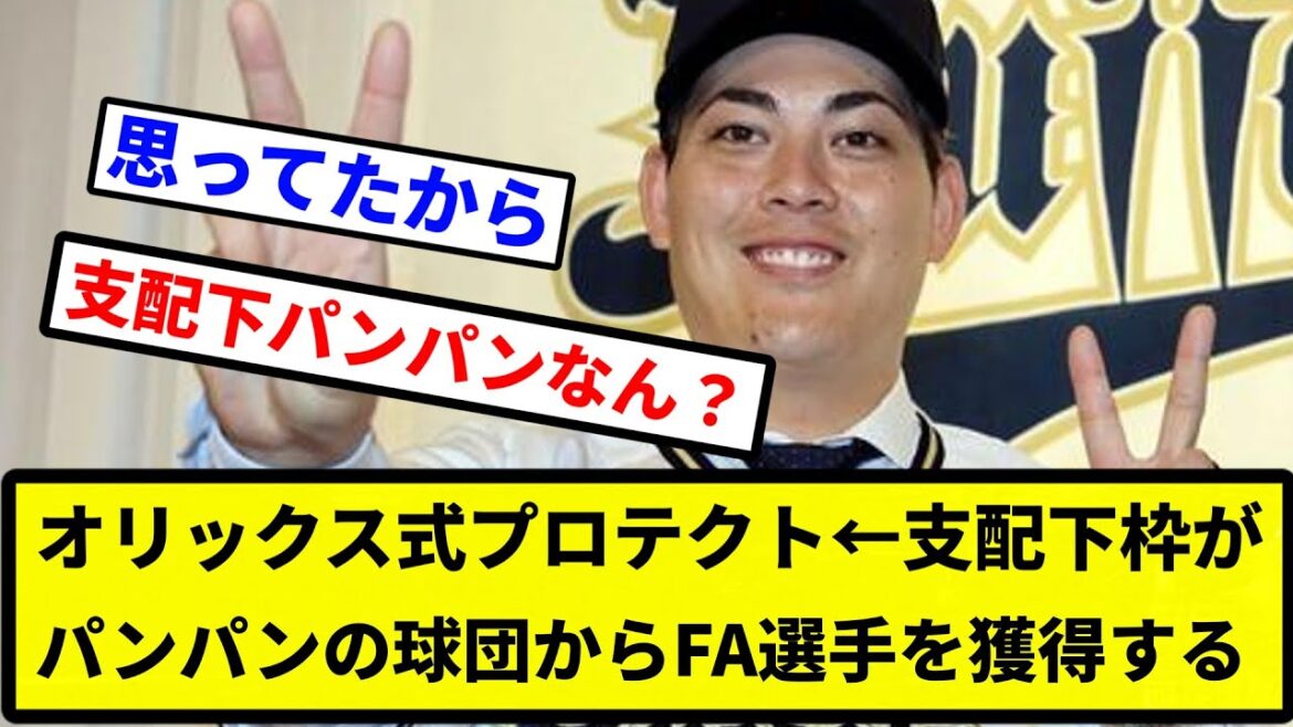【お前 獲得したな】オリックス式プロテクト←支配下枠がパンパンの球団からFA選手を獲得する【プロ野球反応集】【2chスレ】【なんG】