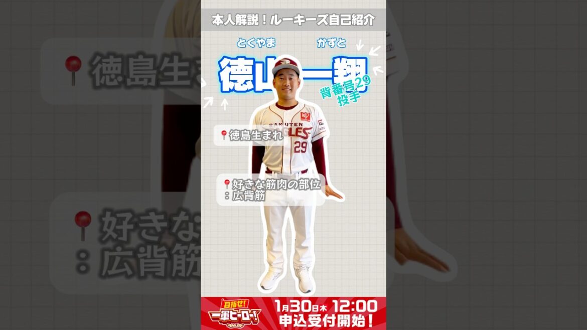 📢 ルーキー自己紹介：德山一翔選手