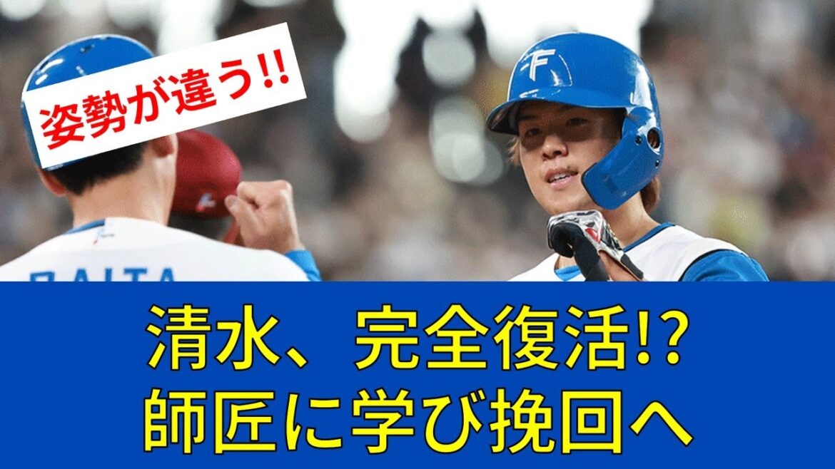【ファイターズ速報】【朗報】清水優心が捕手技術磨き1軍完走誓う!梅野と2人きりの猛特訓【日ハムファンの反応】