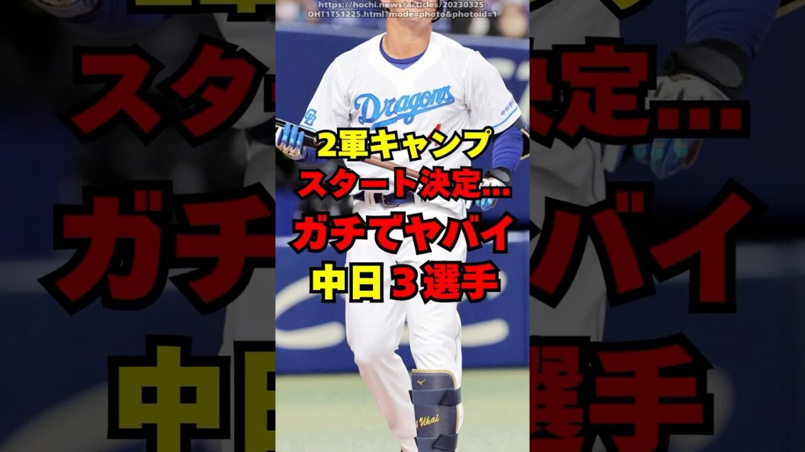 【中日】2軍キャンプスタートとなった超崖っぷち３人